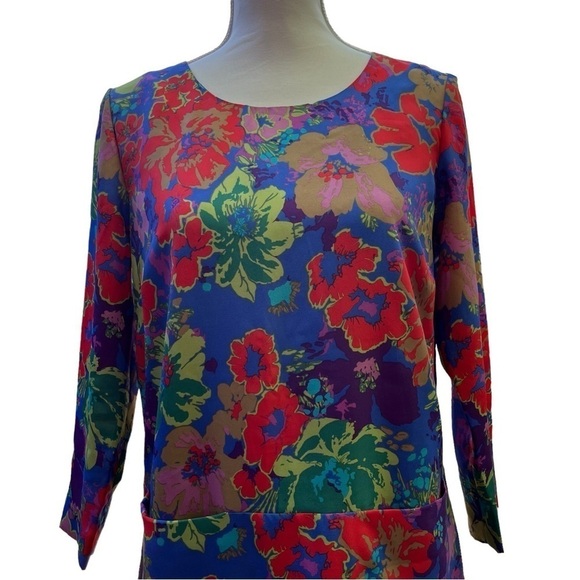 J. Crew Jules Ashbury Silk Floral Dress Size 4 - Picture 3 of 10